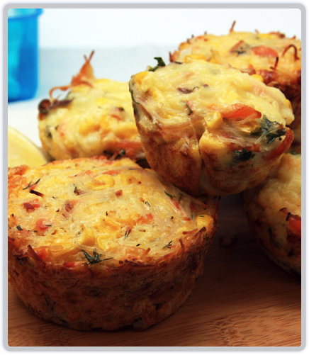 Salmon Noodle Muffins